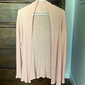 Pink Waffle Cardigan